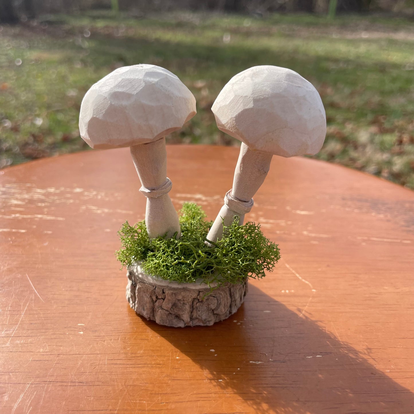 Hand Carved Mushroom Sculpture