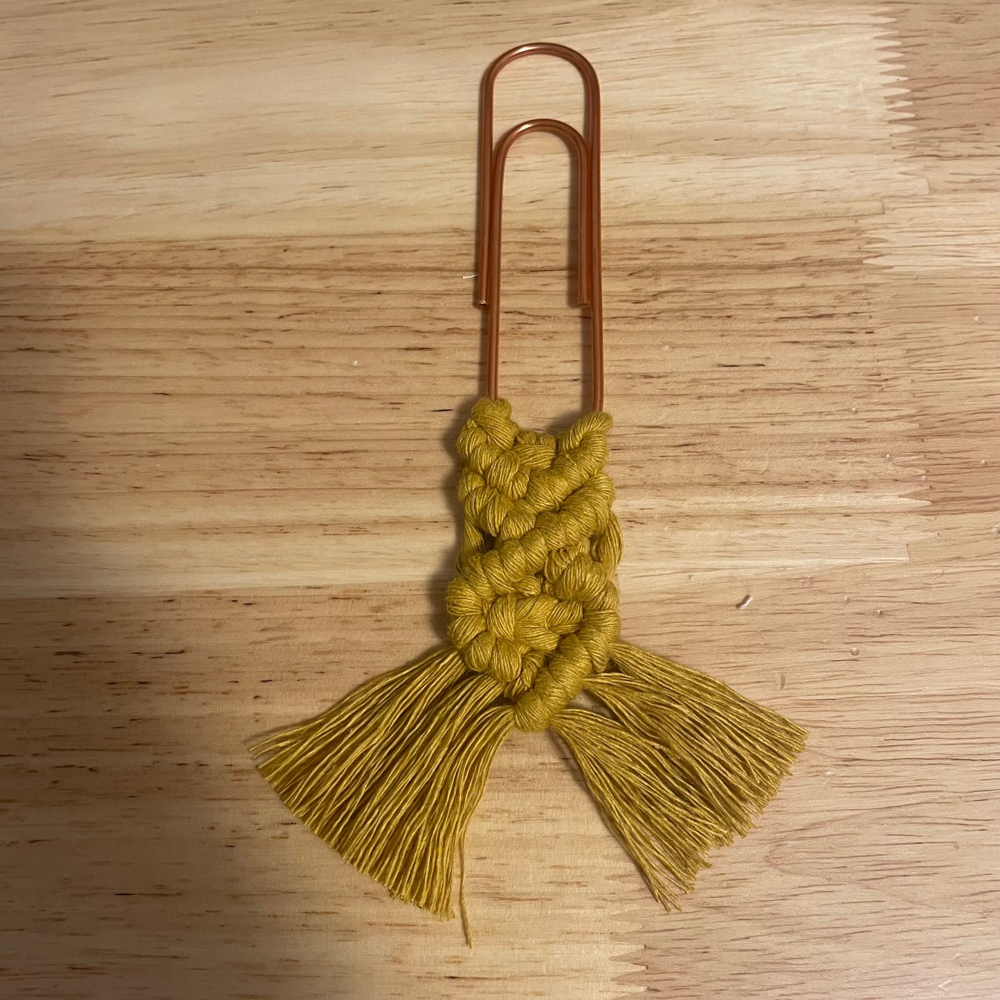 Oversized Paperclip Macrame Bookmark