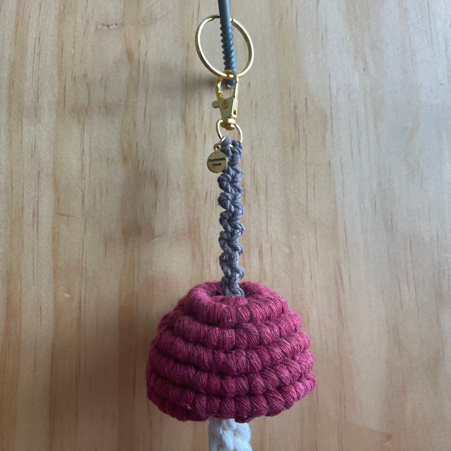 Macrame Mushroom Keychain