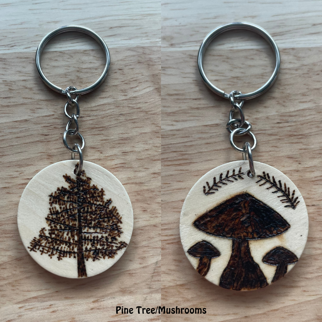 Wood Burned Keychains