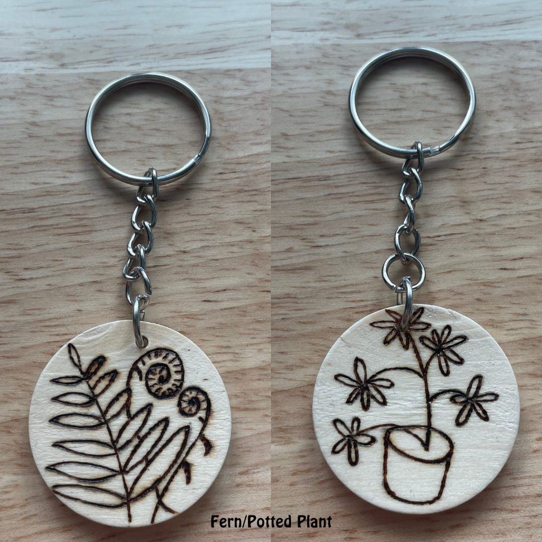 Wood Burned Keychains