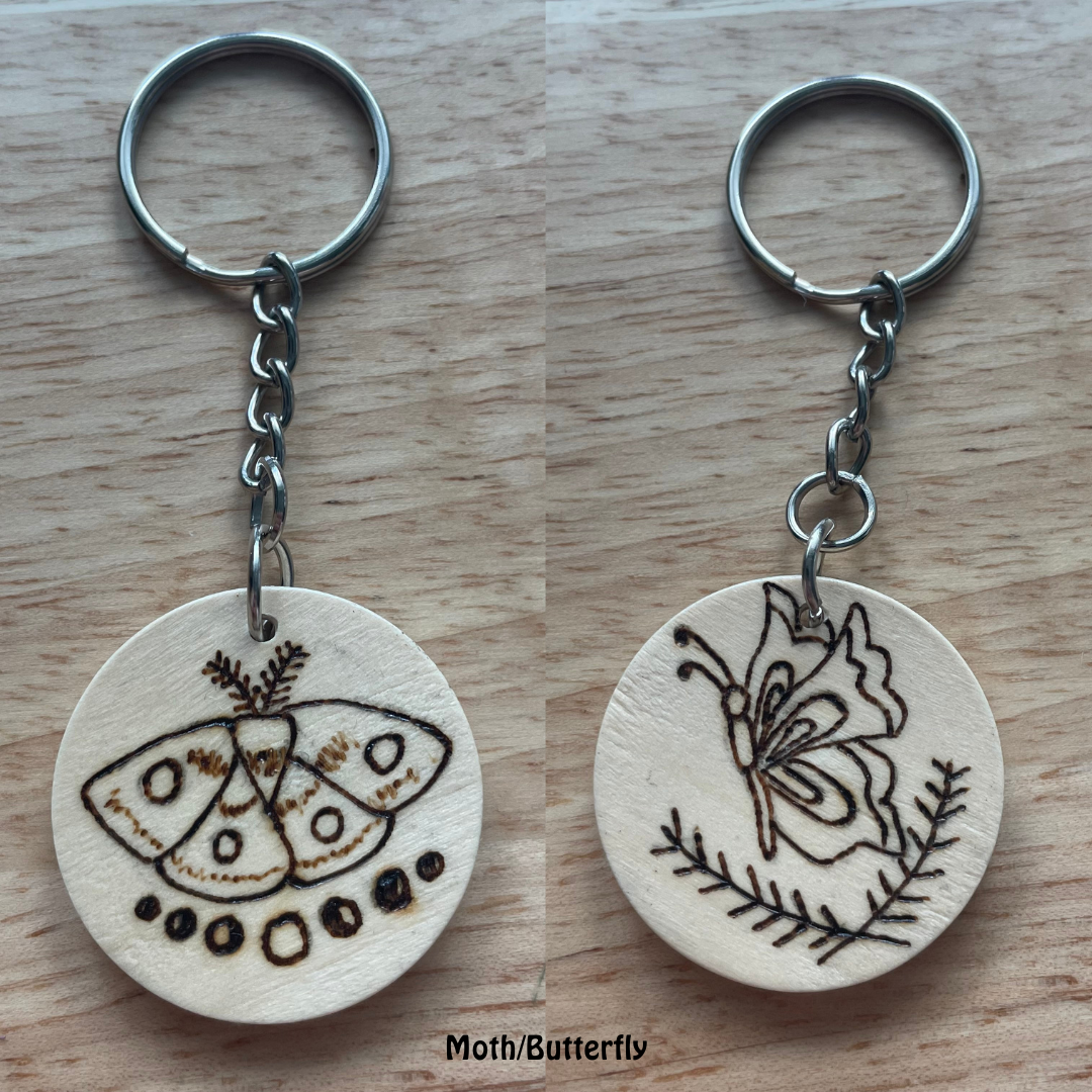 Wood Burned Keychains