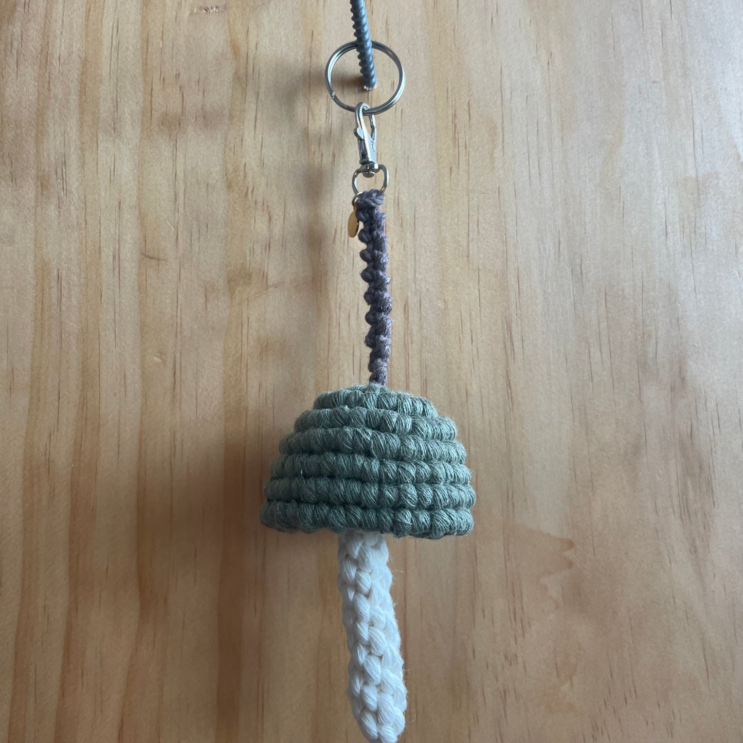 Macrame Mushroom Keychain