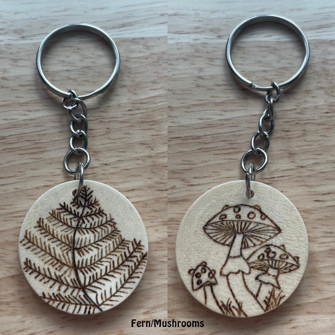 Wood Burned Keychains