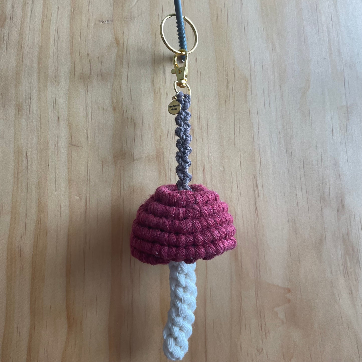 Macrame Mushroom Keychain