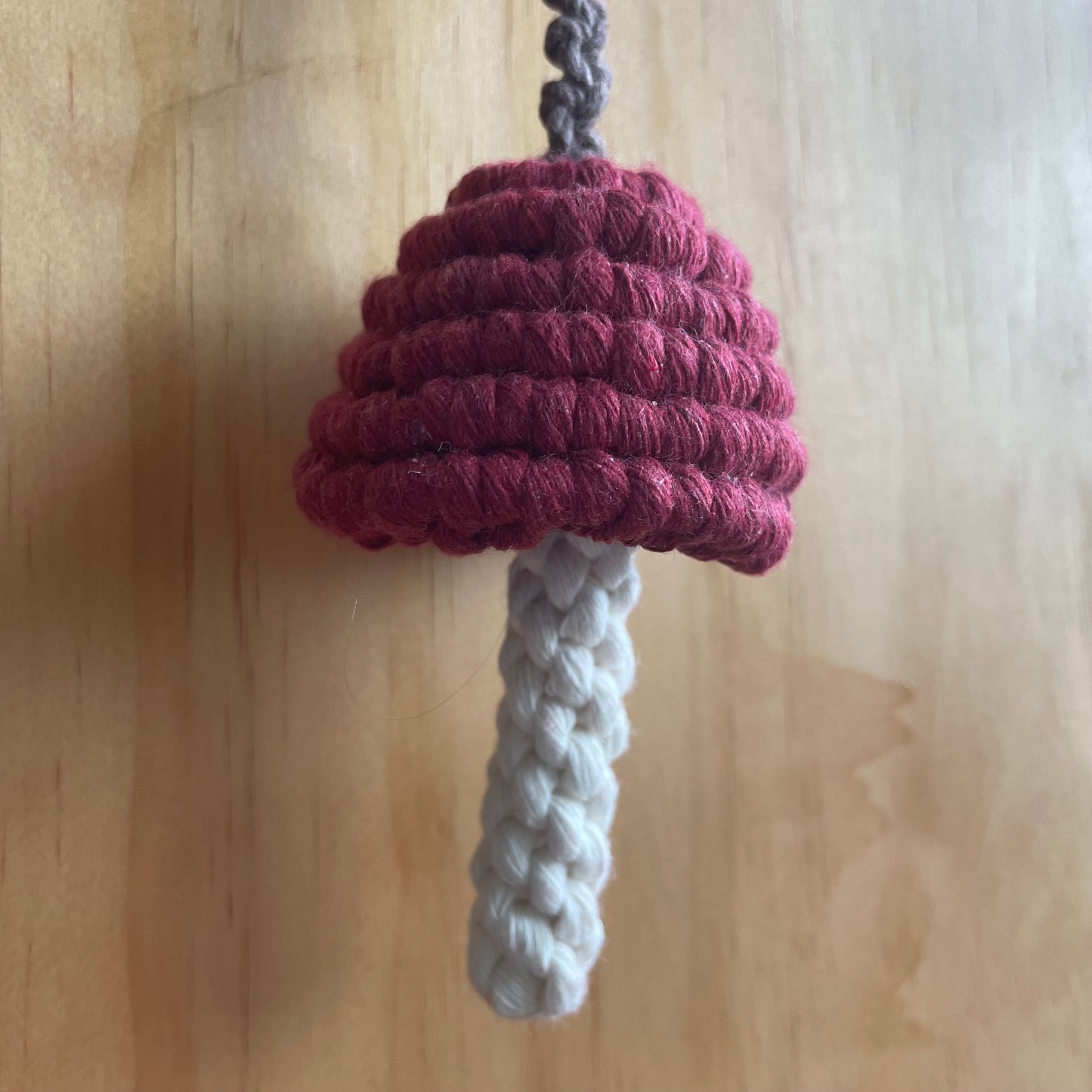 Macrame Mushroom Keychain