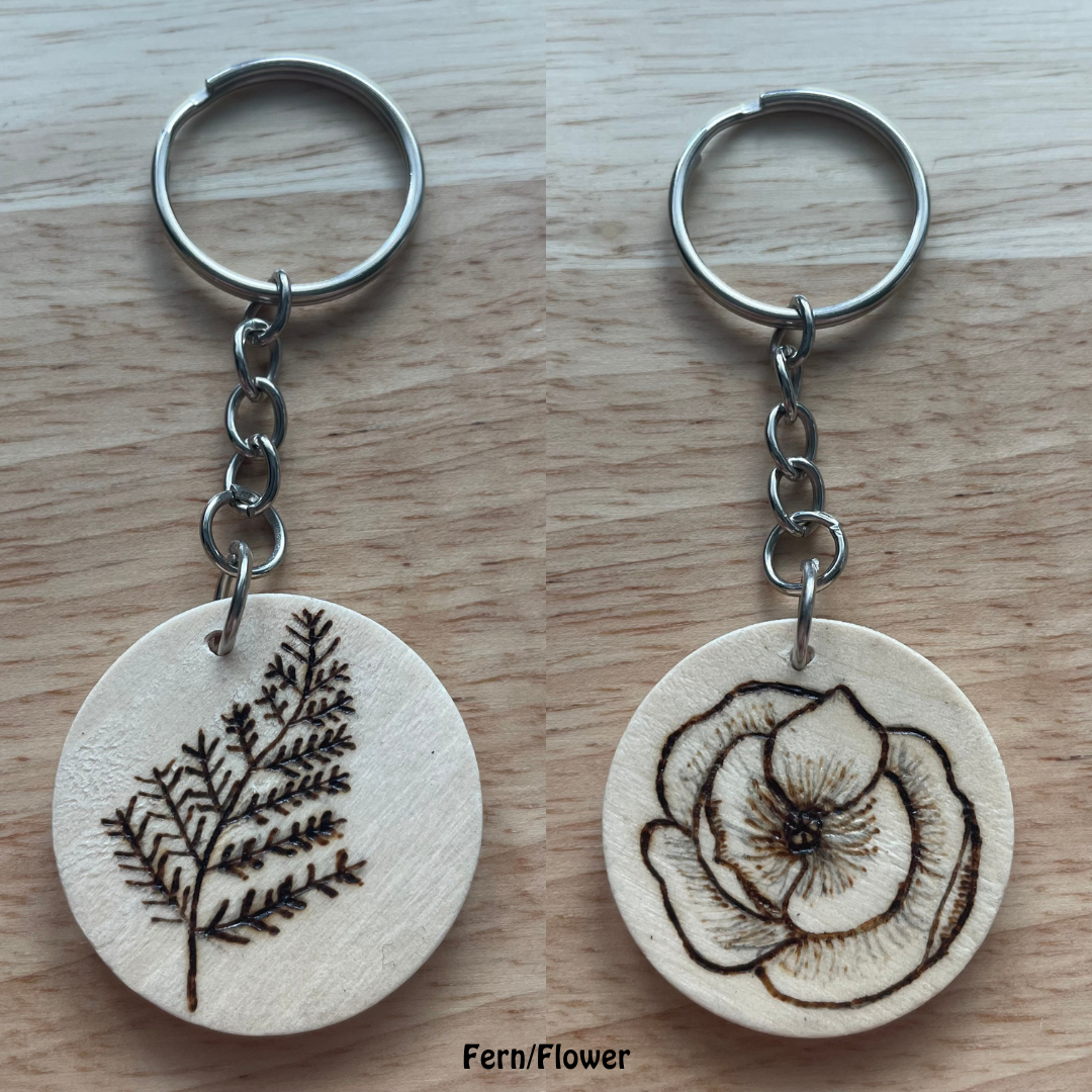 Wood Burned Keychains