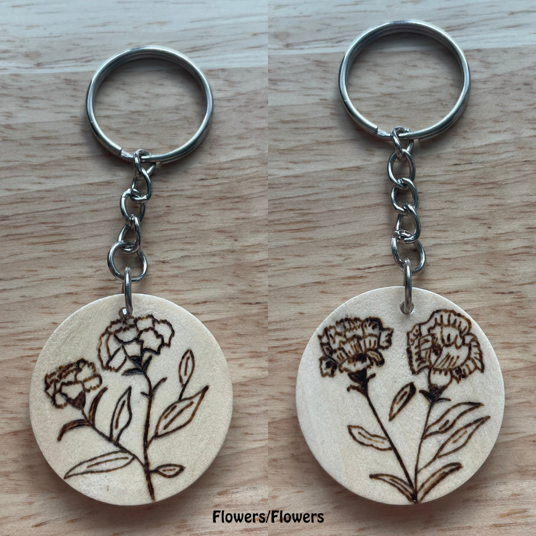 Wood Burned Keychains