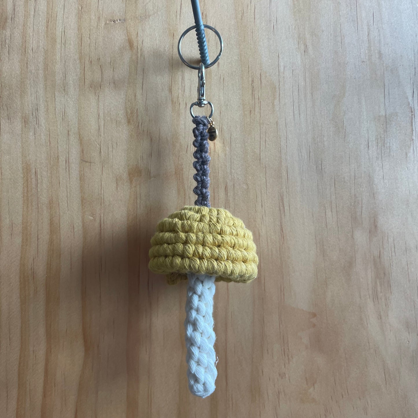 Macrame Mushroom Keychain