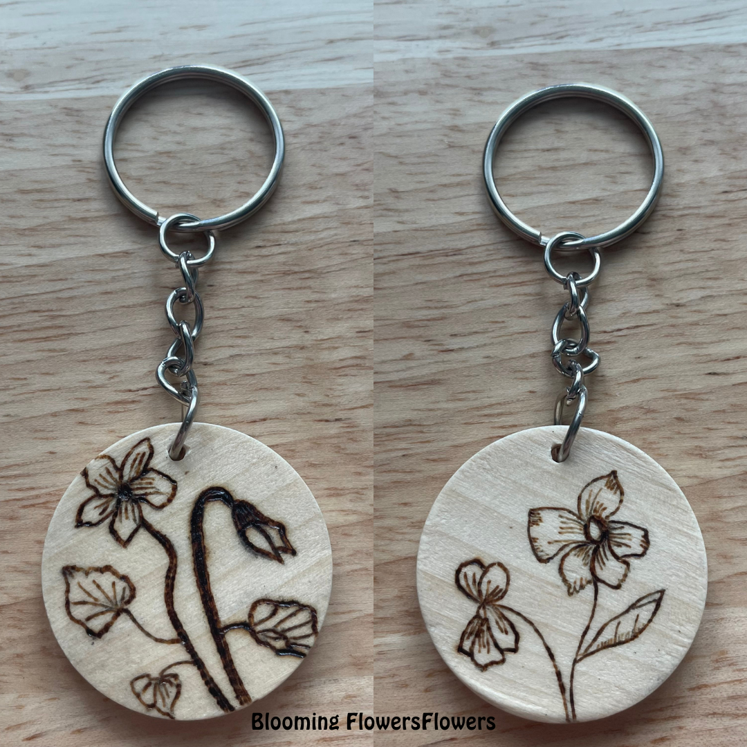 Wood Burned Keychains