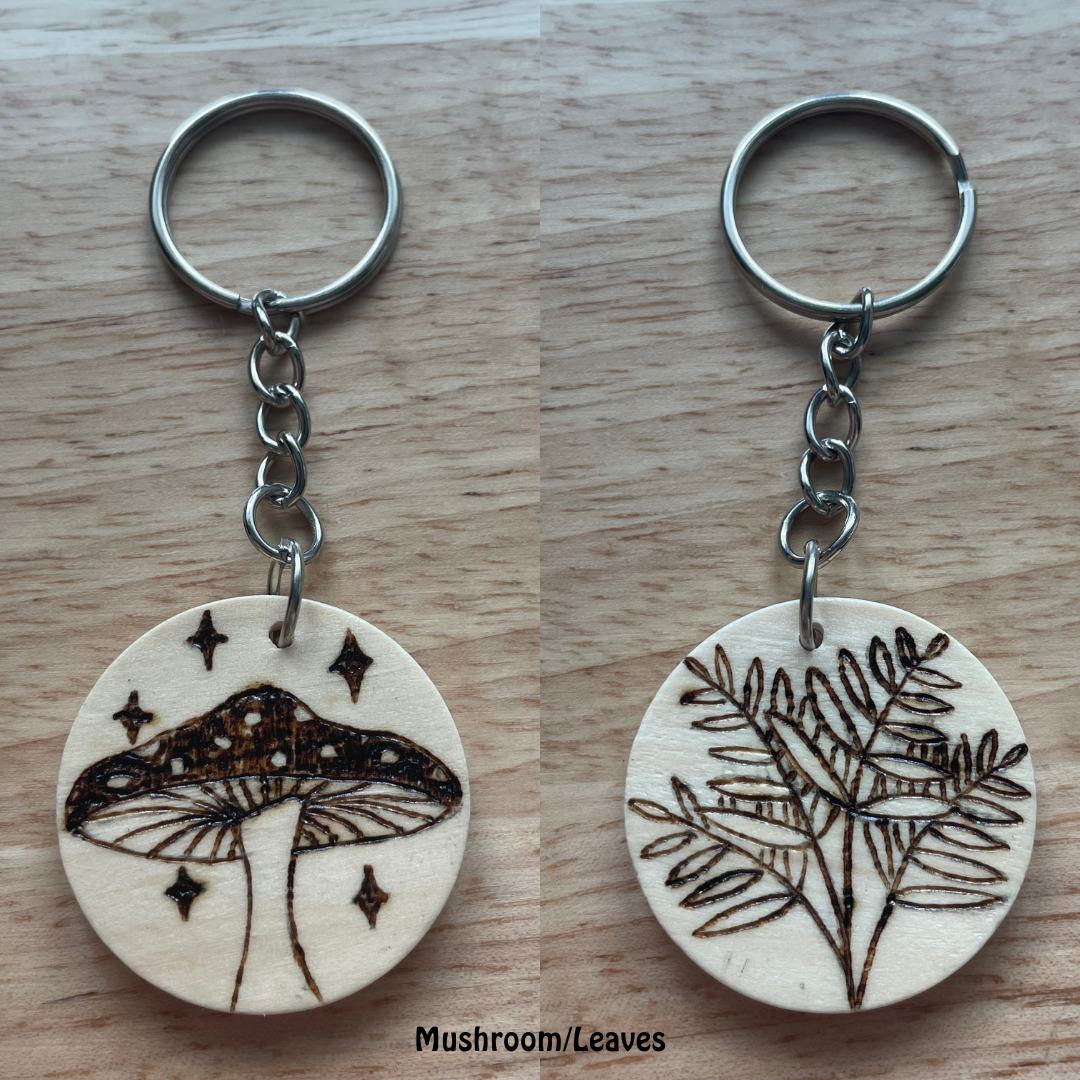 Wood Burned Keychains