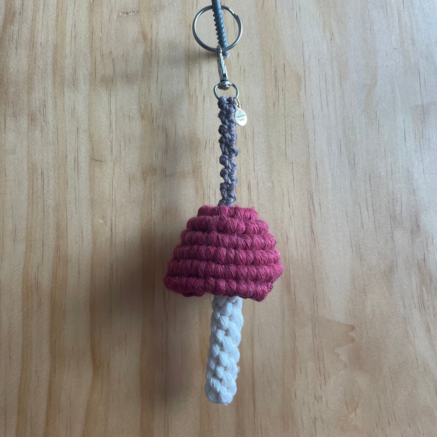 Macrame Mushroom Keychain