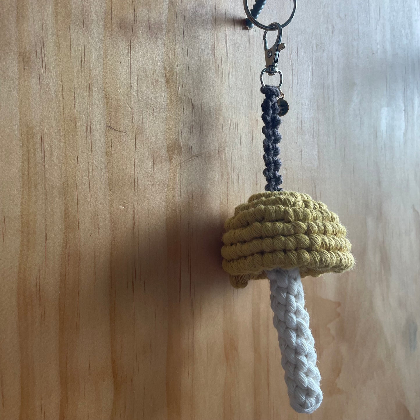 Macrame Mushroom Keychain