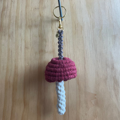 Macrame Mushroom Keychain