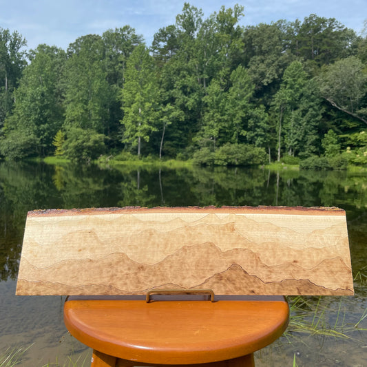 Wood Burned Blue Ridge Mountains