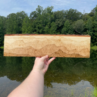 Wood Burned Blue Ridge Mountains