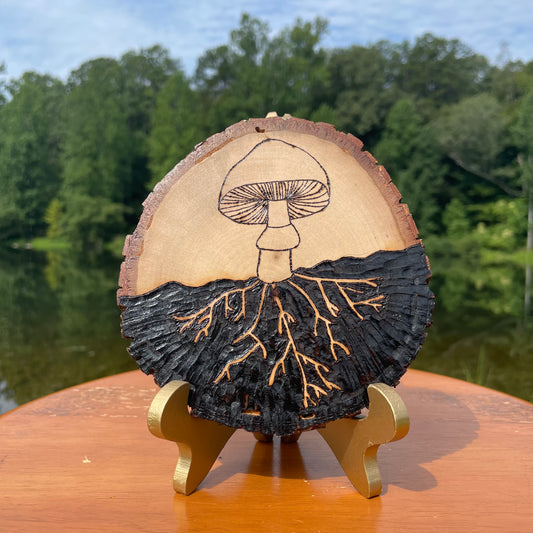 Wood Burned Mushroom