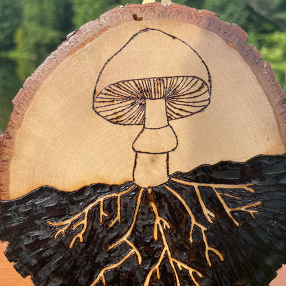 Wood Burned Mushroom