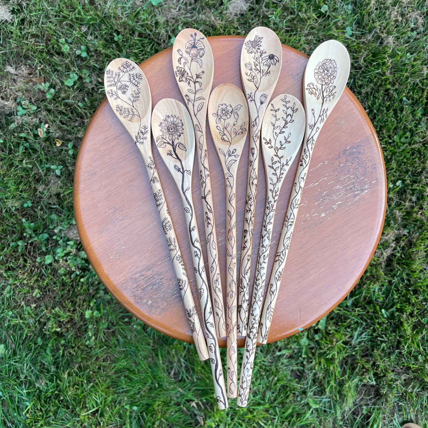 Wood Burned Wooden Spoons