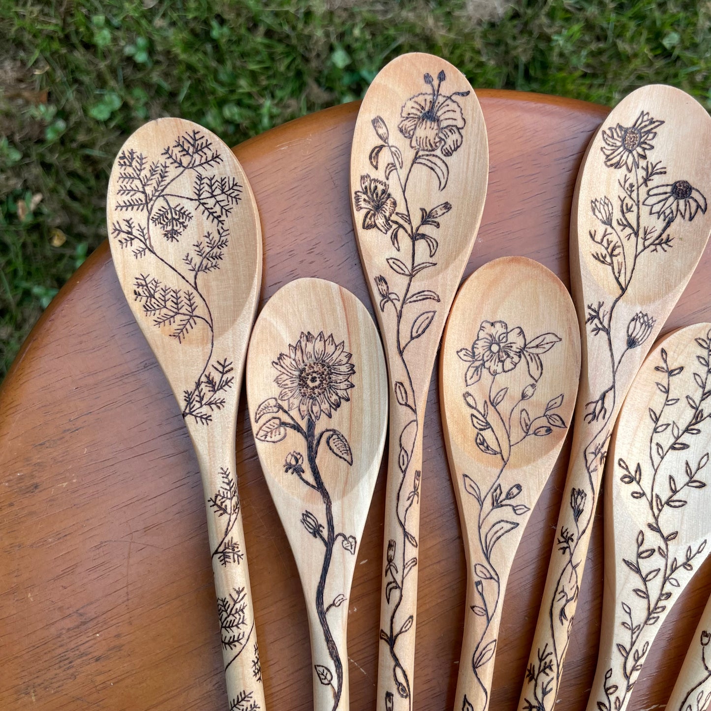 Wood Burned Wooden Spoons