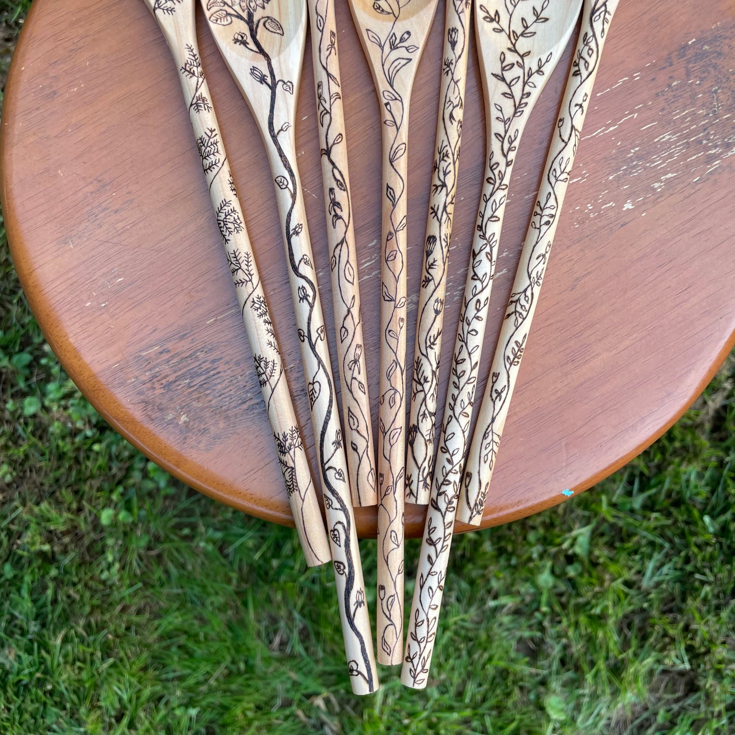 Wood Burned Wooden Spoons