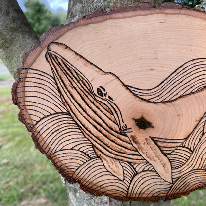 Wood Burned Whale