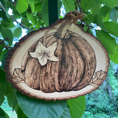 Wood Burned Pumpkin