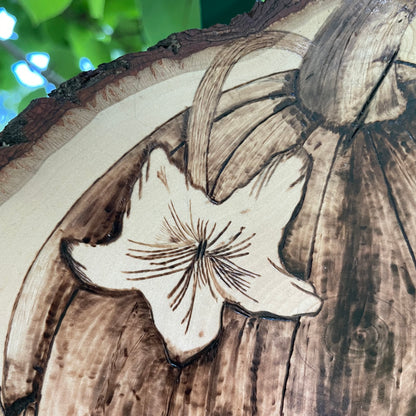 Wood Burned Pumpkin