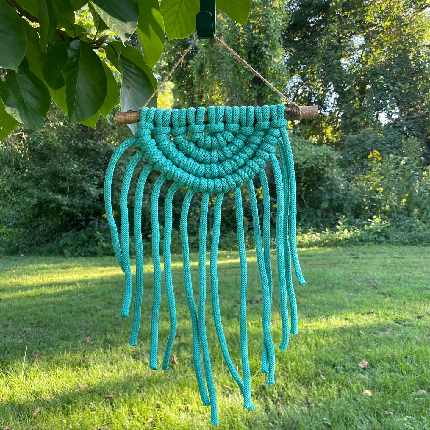 Macrame Blue Semicircle Wall Hanging