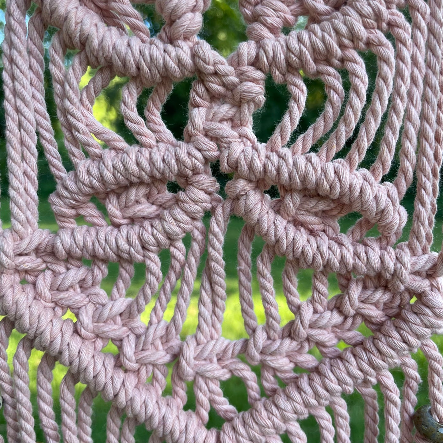 Macrame Pink Butterfly Wall Hanging with Crystal Beads