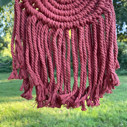 Macrame Burnt Orange Semicircle Wall Hanging