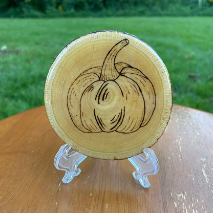 Wood Burned Pumpkin Coaster