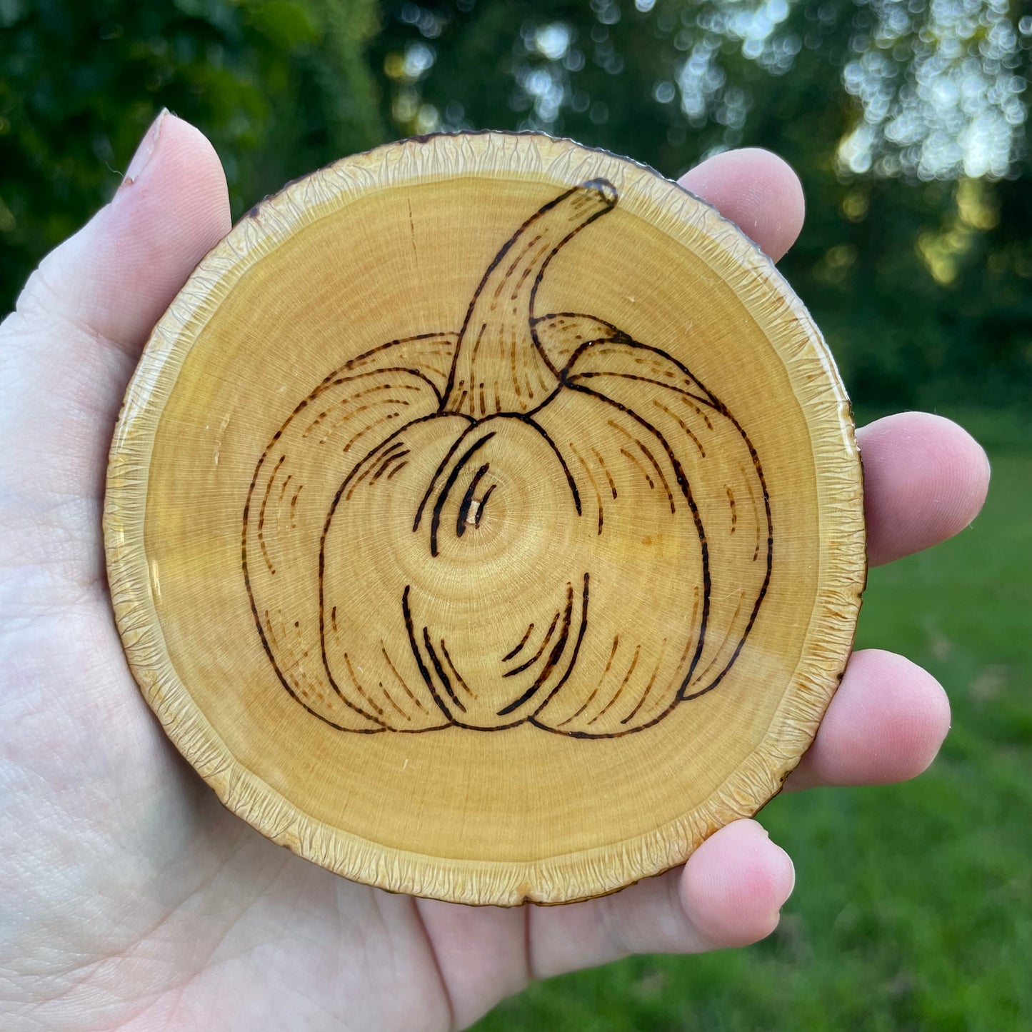 Wood Burned Pumpkin Coaster