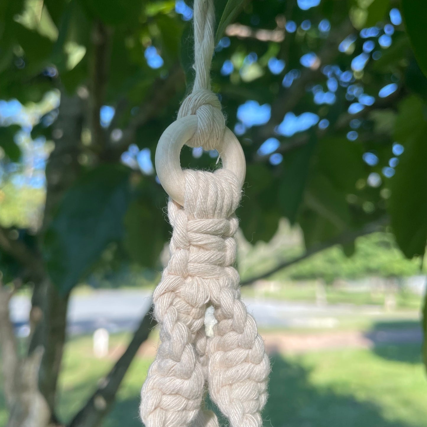 Macrame Mini Plant Hanger with Faux Succulent