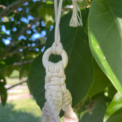 Macrame Mini Plant Hanger with Faux Succulent