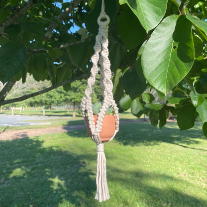 Macrame Mini Plant Hanger with Faux Succulent