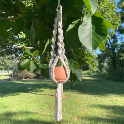 Macrame Mini Plant Hanger with Faux Succulent