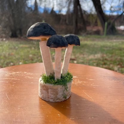 Hand Carved Mushroom Sculpture