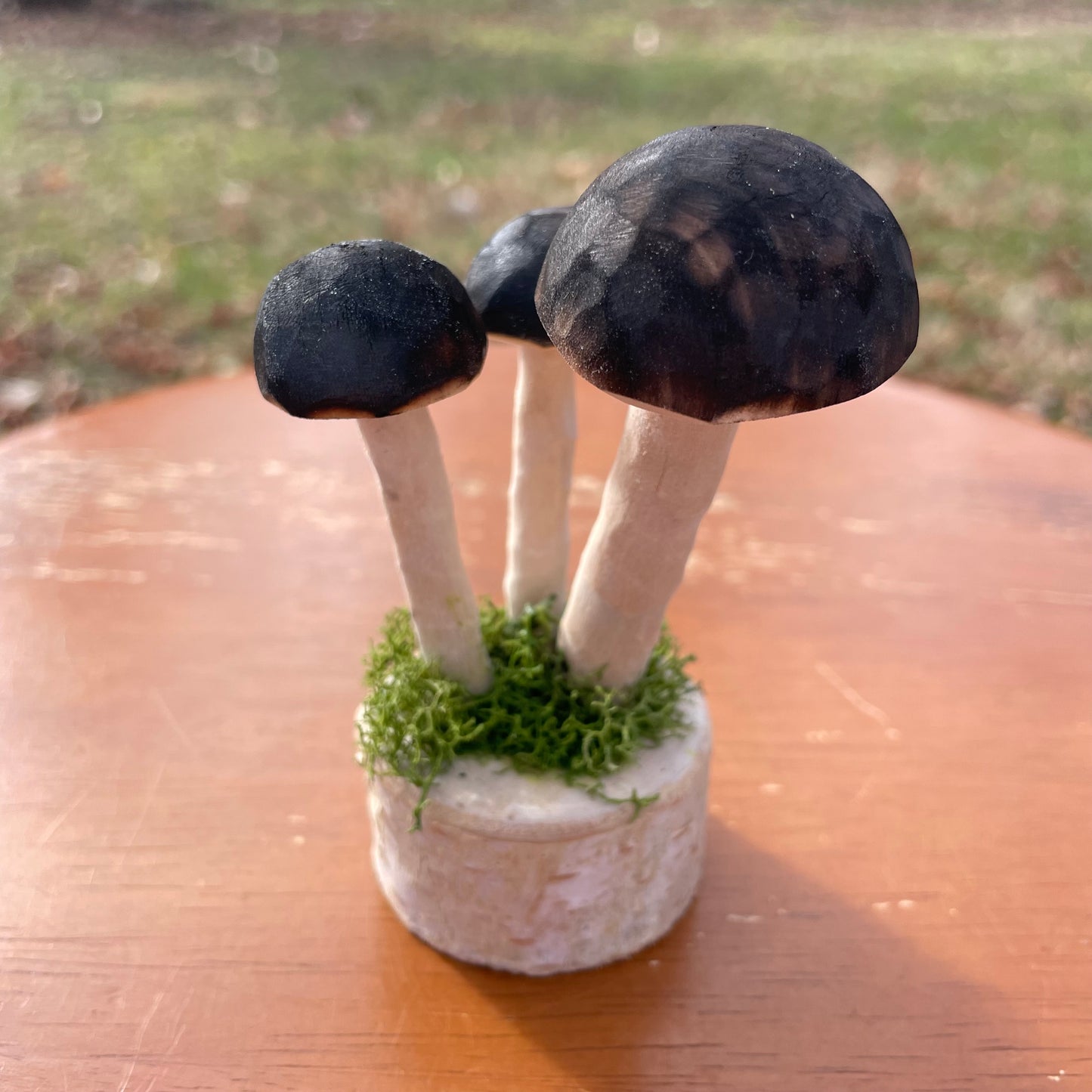 Hand Carved Mushroom Sculpture