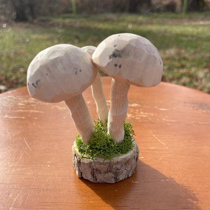 Hand Carved Mushroom Sculpture