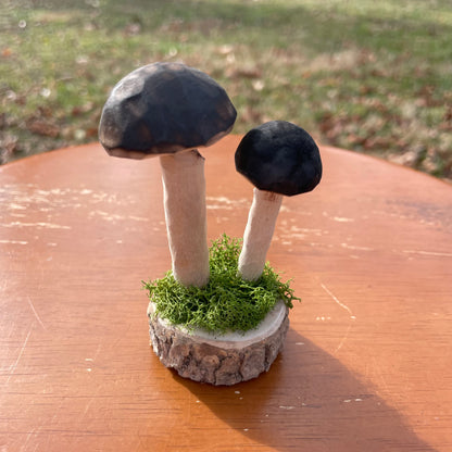 Hand Carved Mushroom Sculpture