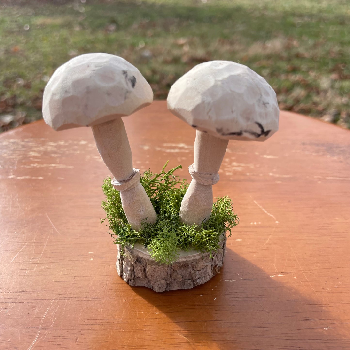 Hand Carved Mushroom Sculpture