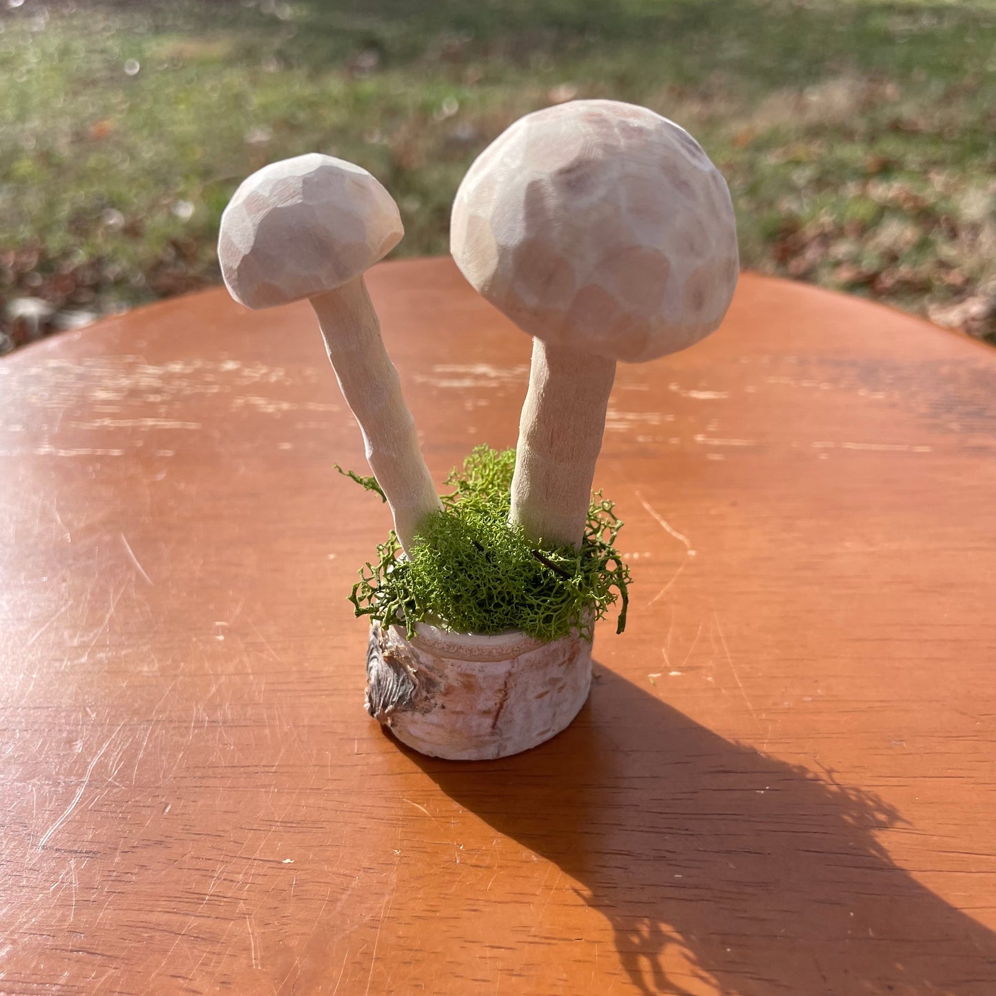 Hand Carved Mushroom Sculpture