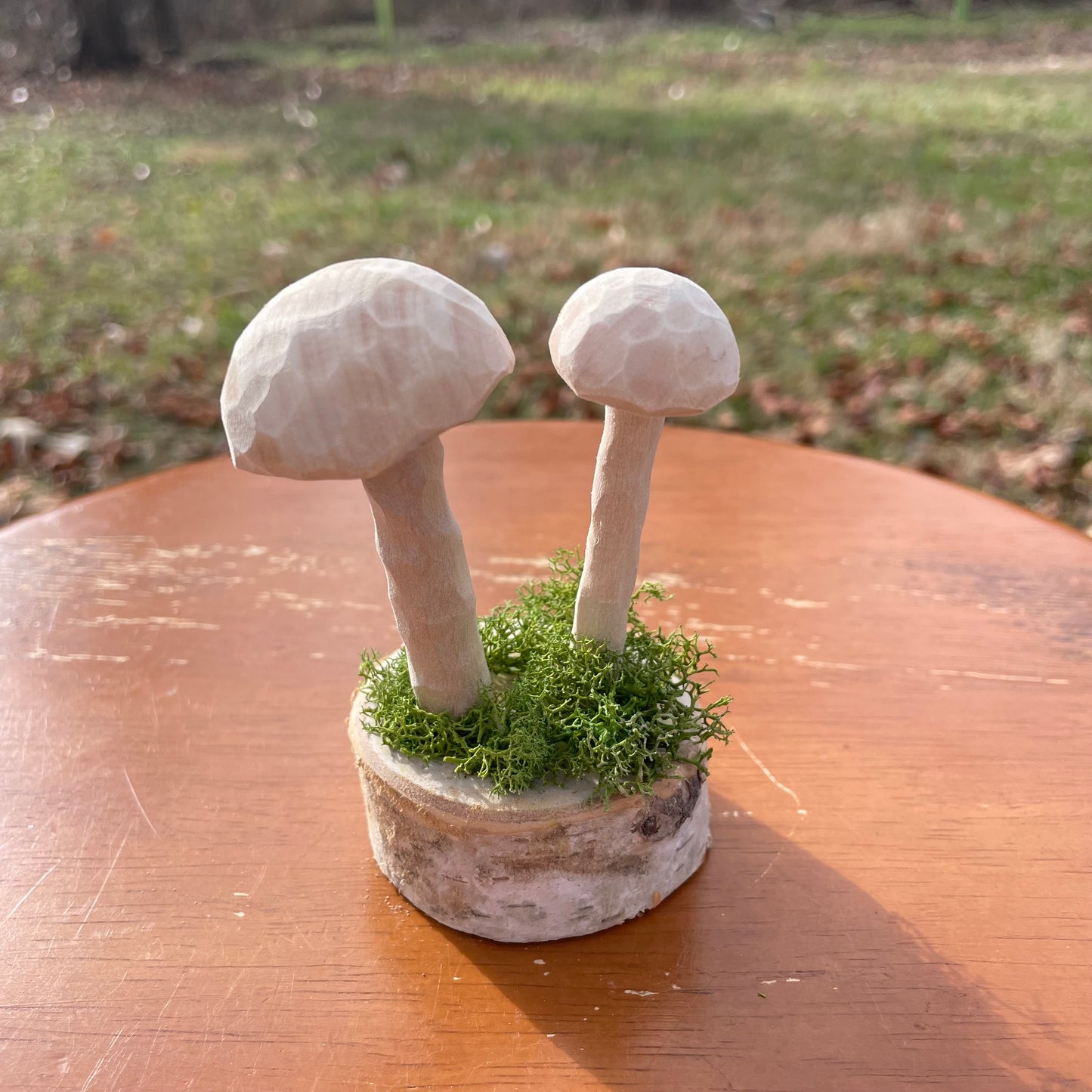 Hand Carved Mushroom Sculpture