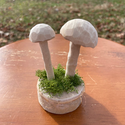 Hand Carved Mushroom Sculpture