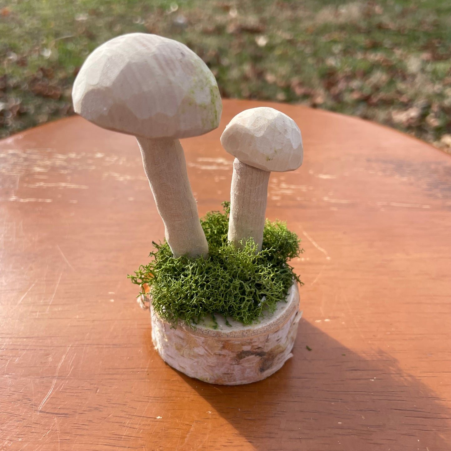 Hand Carved Mushroom Sculpture