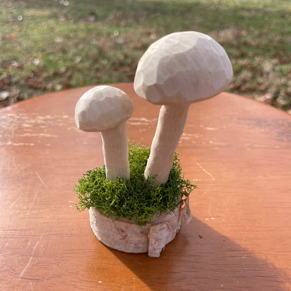 Hand Carved Mushroom Sculpture