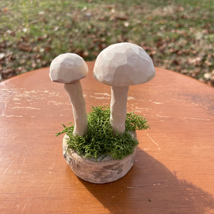 Hand Carved Mushroom Sculpture