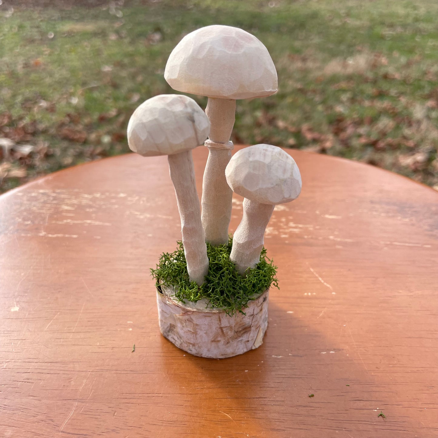 Hand Carved Mushroom Sculpture