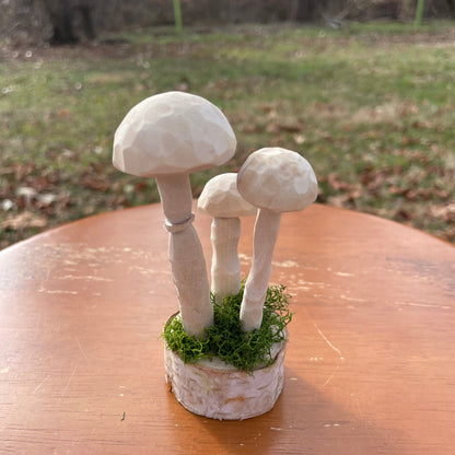 Hand Carved Mushroom Sculpture